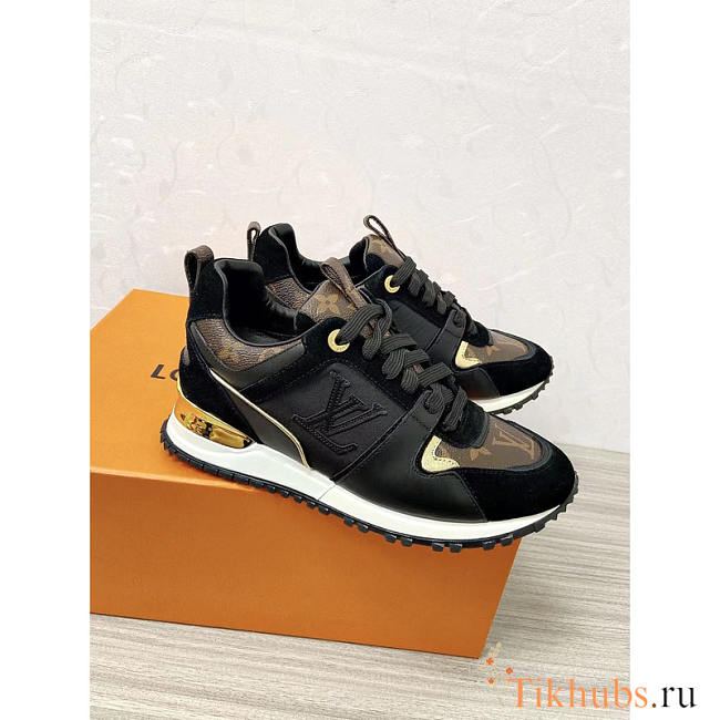 Louis Vuitton LV Run Away Leather Trainers Black - 1
