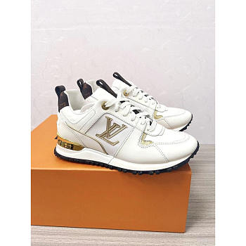 Louis Vuitton LV Run Away Leather Trainers White and Gold
