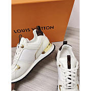 Louis Vuitton LV Run Away Leather Trainers White and Gold - 4