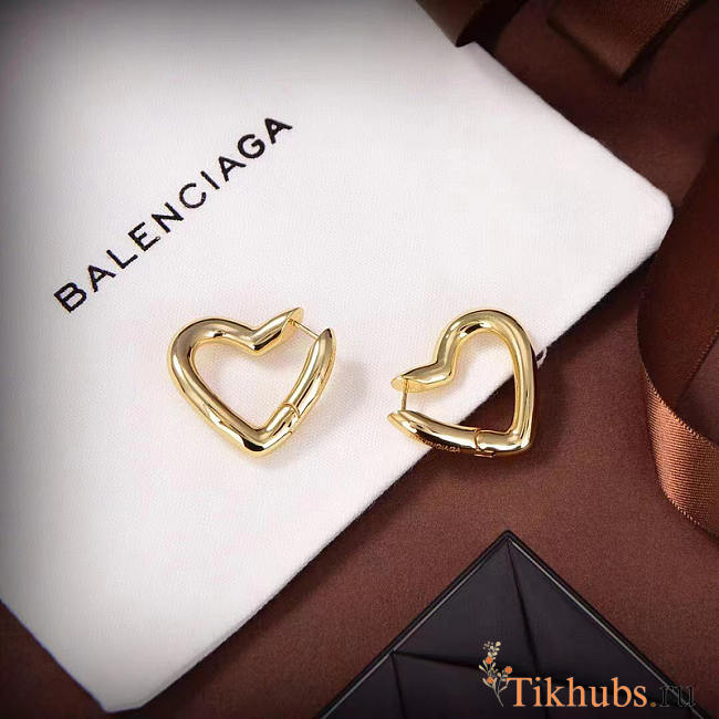 Balenciaga Loop Heart Earrings - 1