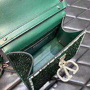 Valentino Vsling Mini Handbag with Sparkling Embroidery Green 19x13x9cm - 4