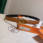Hermes Brown Gold Belt 2.4cm - 1