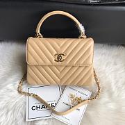 Chanel Top Handle Trendy Chevron Beige 25x17x12cm - 1