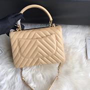 Chanel Top Handle Trendy Chevron Beige 25x17x12cm - 6