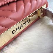 Chanel Top Handle Trendy Chevron Pink (1) 25x17x12cm - 3