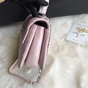 Chanel Top Handle Trendy Chevron Light Pink With Silver 25x17x12cm - 5