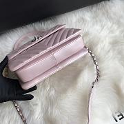 Chanel Top Handle Trendy Chevron Light Pink With Silver 25x17x12cm - 4