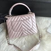 Chanel Top Handle Trendy Chevron Light Pink With Silver 25x17x12cm - 3