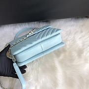 Chanel Top Handle Trendy Chevron Blue 25x17x12cm - 6