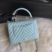 Chanel Top Handle Trendy Chevron Blue 25x17x12cm - 3