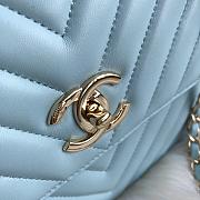 Chanel Top Handle Trendy Chevron Blue 25x17x12cm - 2