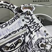 Balenciaga Neo Cagole XS Handbag in White and Black Graffiti 26x13x18cm - 6