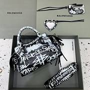 Balenciaga Neo Cagole XS Handbag in Black and White Graffiti 26x13x18cm - 5