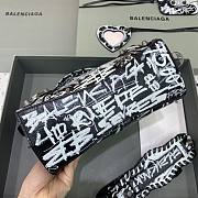 Balenciaga Neo Cagole XS Handbag in Black and White Graffiti 26x13x18cm - 3