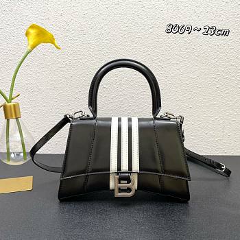 Balenciaga Adidas Hourglass Small Handbag in Black and White 23x10x24cm