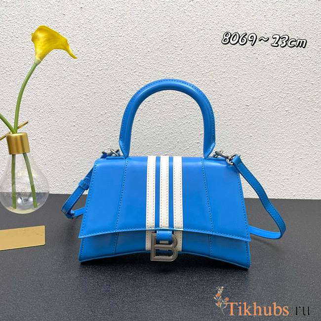 Balenciaga Adidas Hourglass Small Handbag in Blue and White 23x10x24cm - 1