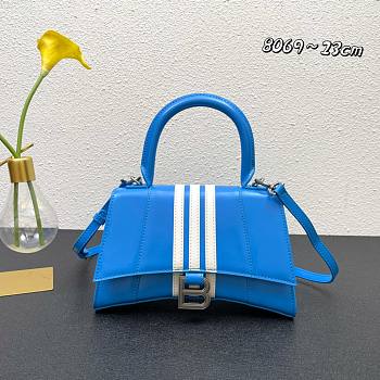 Balenciaga Adidas Hourglass Small Handbag in Blue and White 23x10x24cm