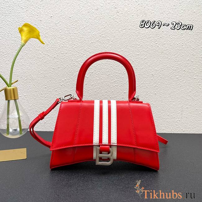 Balenciaga Adidas Hourglass Small Handbag in Red and White 23x10x24cm - 1