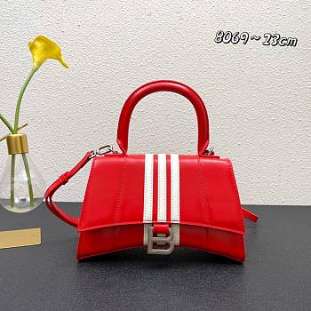 Balenciaga Adidas Hourglass Small Handbag in Red and White 23x10x24cm