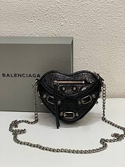 Balenciaga Mini Le Cagole Heart Leather Crossbody Bag Black 16x5x13cm - 1