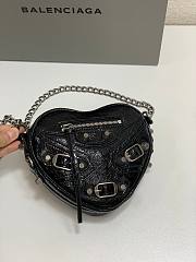 Balenciaga Mini Le Cagole Heart Leather Crossbody Bag Black 16x5x13cm - 5