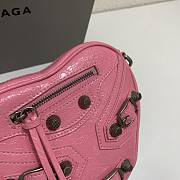 Balenciaga Mini Le Cagole Heart Leather Crossbody Bag Pink 16x5x13cm - 6