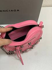 Balenciaga Mini Le Cagole Heart Leather Crossbody Bag Pink 16x5x13cm - 2
