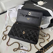 Chanel Wallet On Chain Black Lambskin Gold 19x12x3.5cm - 6