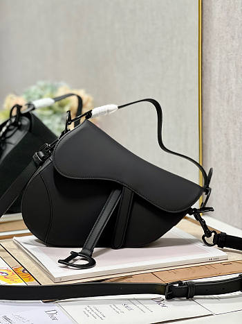 Dior Saddle Bag With Strap Black 25.5x20x.6.5cm