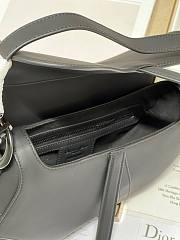 Dior Saddle Bag With Strap Black 25.5x20x.6.5cm - 6