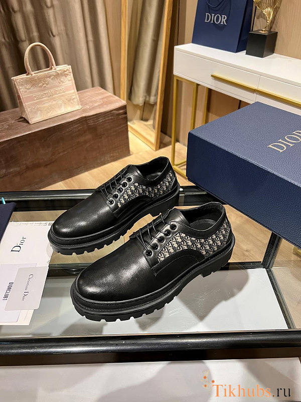 Dior Explorer Derby Shoe Beige And Black Smooth Calfskin - 1
