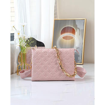 Louis Vuitton LV Puffy Lambskin Coussin PM Bag Pink 26x20x12cm