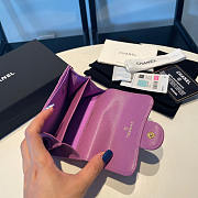 Chanel Caviar Wallet Purple Single Fold - 6