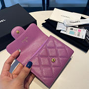 Chanel Caviar Wallet Purple Single Fold - 4