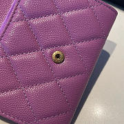 Chanel Caviar Wallet Purple Single Fold - 2