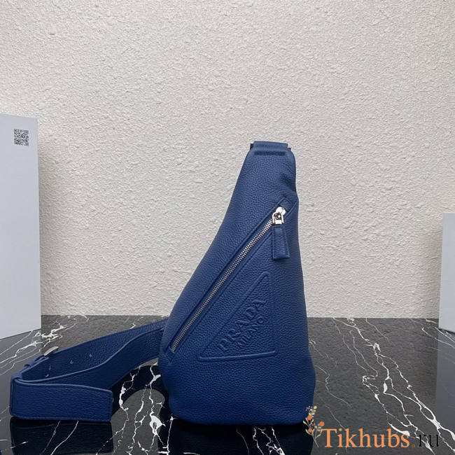 Prada Cross Leather Bag Blue 32x6.5x17cm - 1