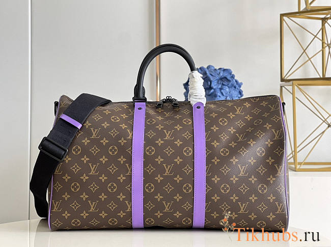 Louis Vuitton LV Keepall Bandouliere 50 Monogram Purple 50x29x23cm - 1