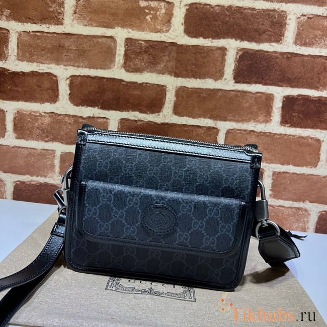 Gucci Messenger Bag With Interlocking G Black 21x16.5x8cm - 1