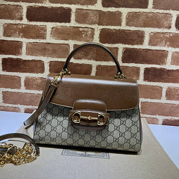 Gucci Horsebit 1955 Medium Bag Brown And Beige 29x20x13cm