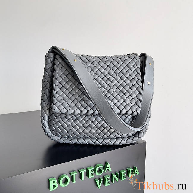 Bottega Veneta Cobble Shoulder Grey Bag 27x20x9cm - 1
