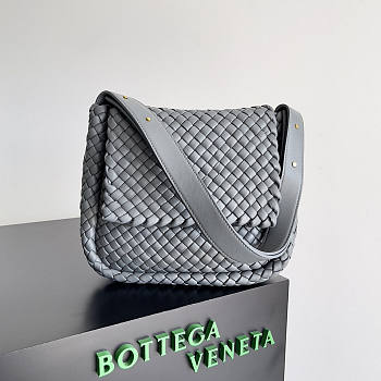 Bottega Veneta Cobble Shoulder Grey Bag 27x20x9cm