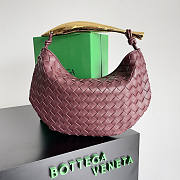 Bottega Veneta Sardine Top Handle Bag Wine 33x20x4cm - 1