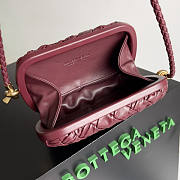 Bottega Veneta Knot Minaudiere On Strap Wine 20x12x5.5cm - 5