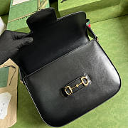 Gucci Horsebit 1955 Patchwork Shoulder Bag Black 30x21x7.5cm - 5