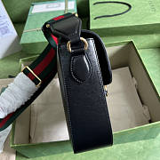 Gucci Horsebit 1955 Patchwork Shoulder Bag Black 30x21x7.5cm - 6