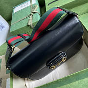 Gucci Horsebit 1955 Patchwork Shoulder Bag Black 30x21x7.5cm - 2