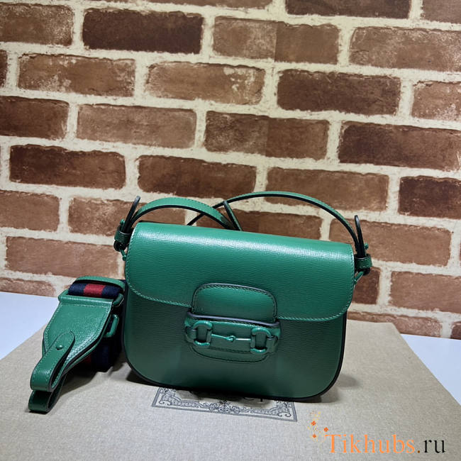 Gucci Horsebit 1955 Small Shoulder Bag Green 20.5x14.5x5cm - 1