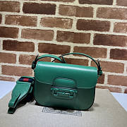 Gucci Horsebit 1955 Small Shoulder Bag Green 20.5x14.5x5cm - 1