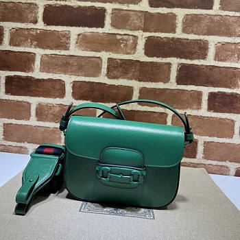 Gucci Horsebit 1955 Small Shoulder Bag Green 20.5x14.5x5cm