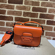 Gucci Horsebit 1955 Small Shoulder Bag Orange 20.5x14.5x5cm - 1